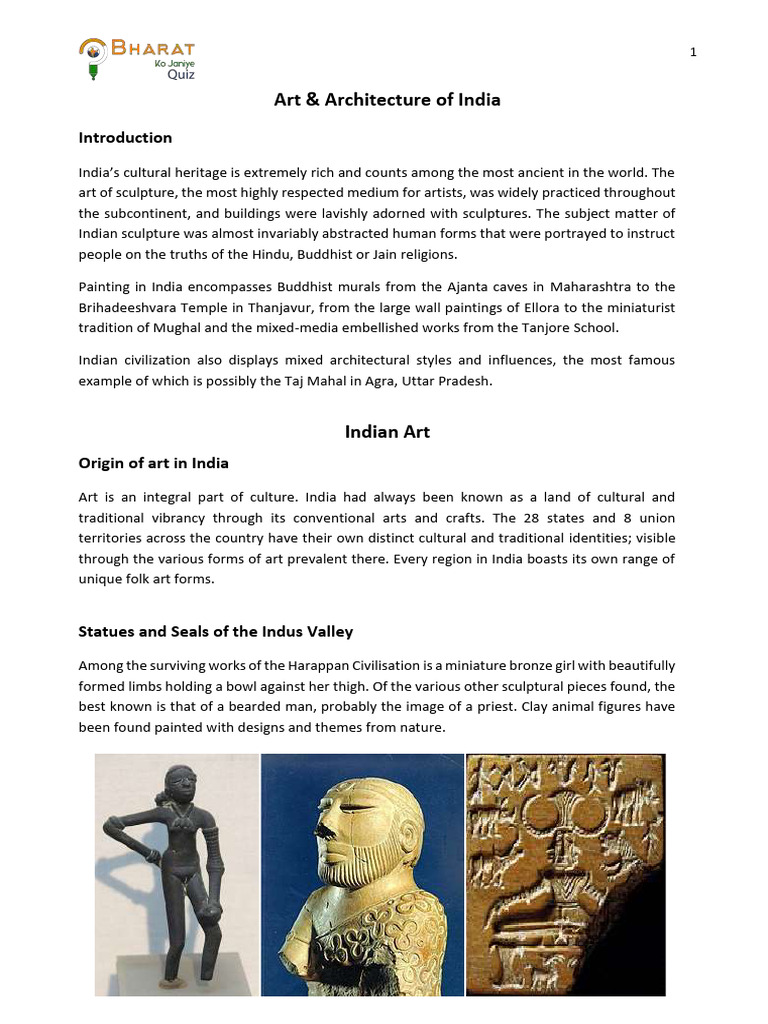 Indian Art and Architecture Overview | PDF