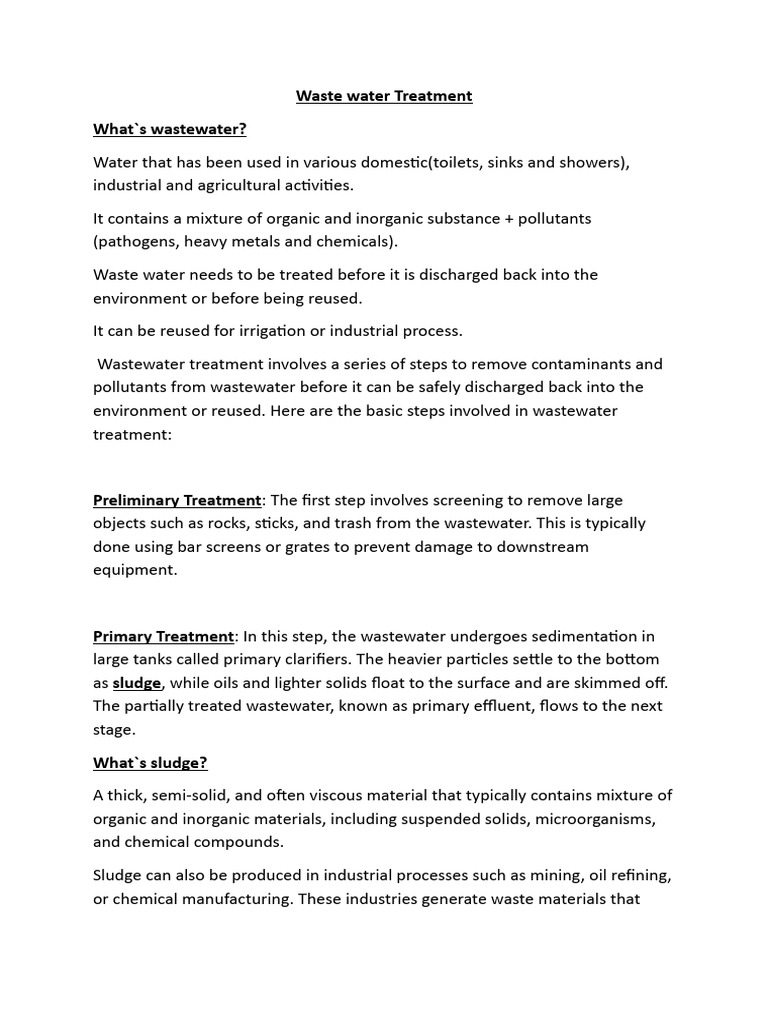 Waste Water Treatment Steps 2 | PDF | Sewage Treatment | Waste