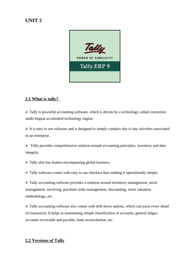 Tally UNIT 2 (1) | PDF | Voucher | Debits And Credits