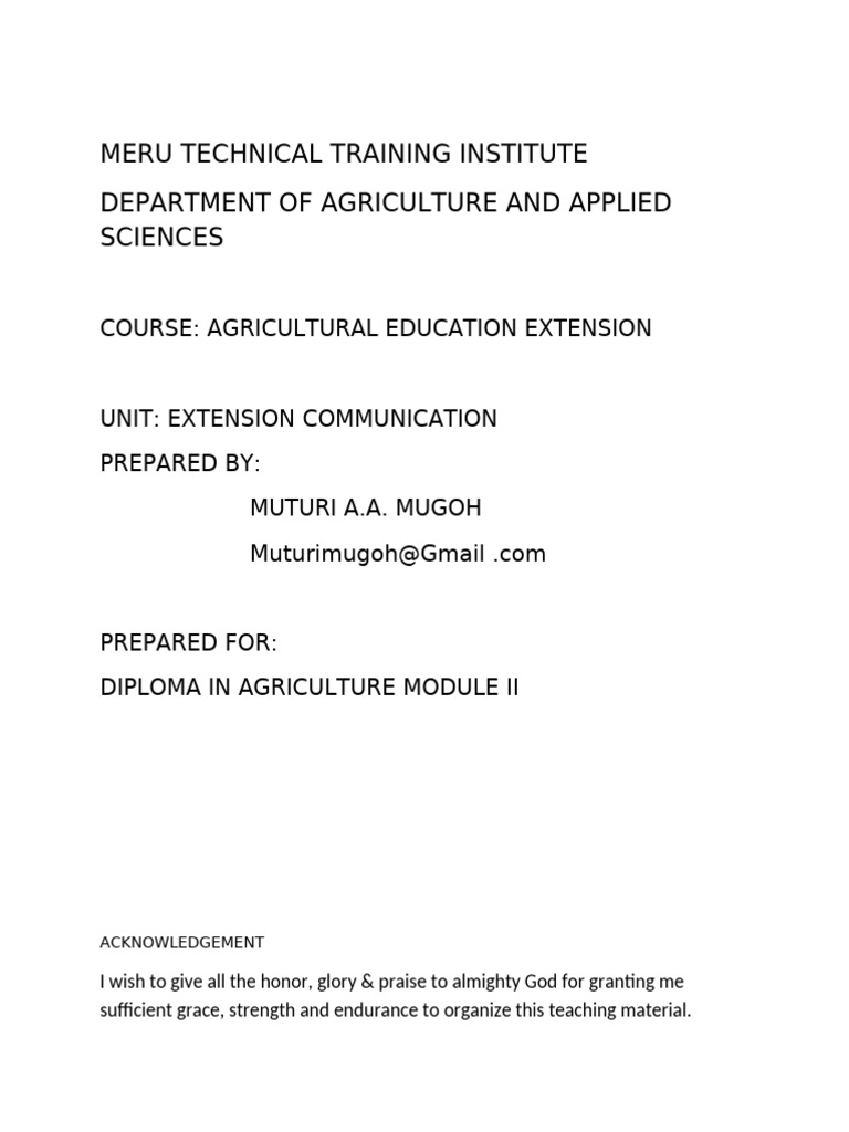 Agricultural Extension Communication Guide | PDF | Communication | Learning