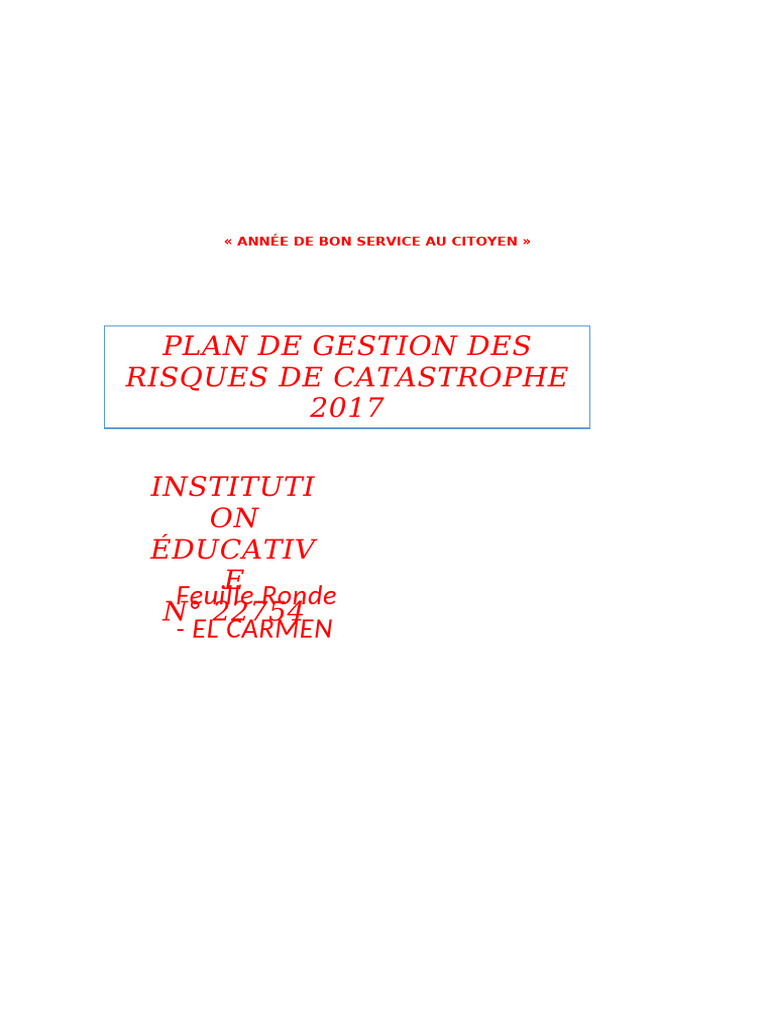 Plan de Gestion des Risques 22754 | PDF | Risque | Gestion des risques