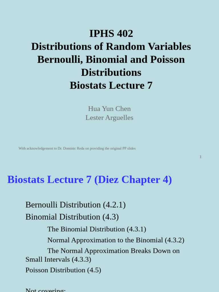 Random Variable Distributions Guide | PDF | Probability Distribution ...