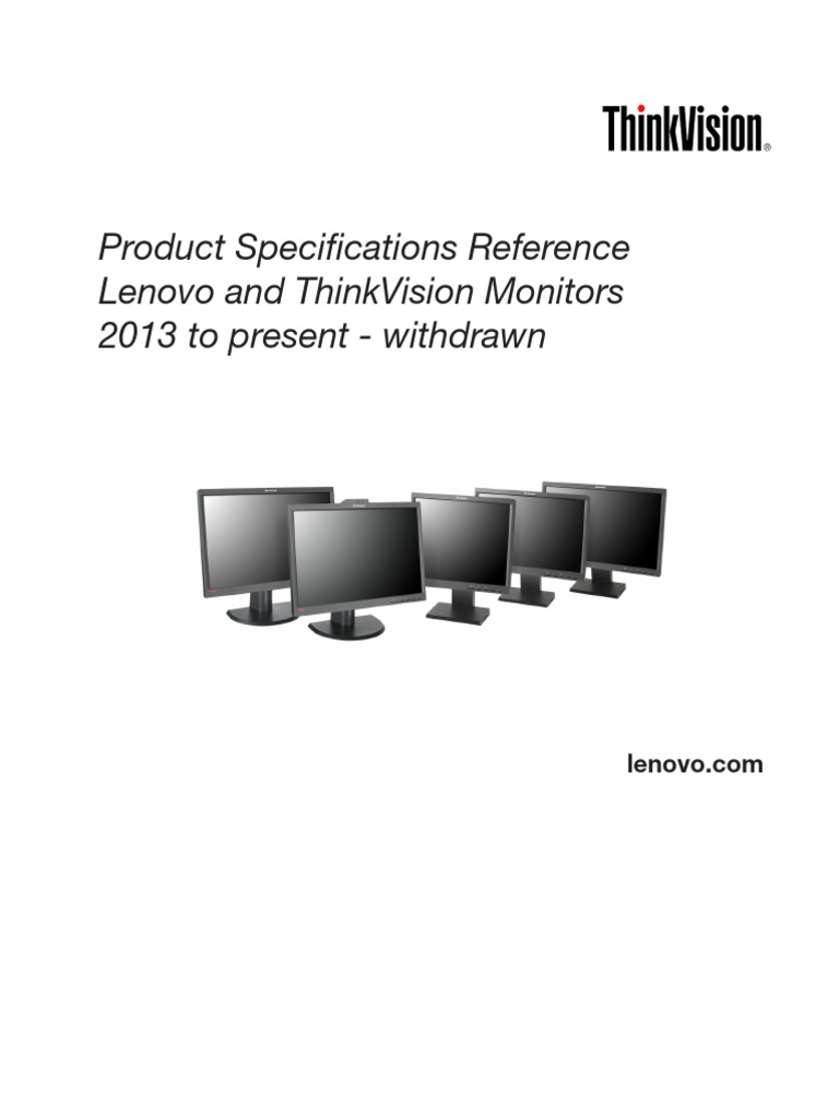 Lenovo ThinkVision Monitor Specs Guide | PDF | Computer Monitor | Imaging