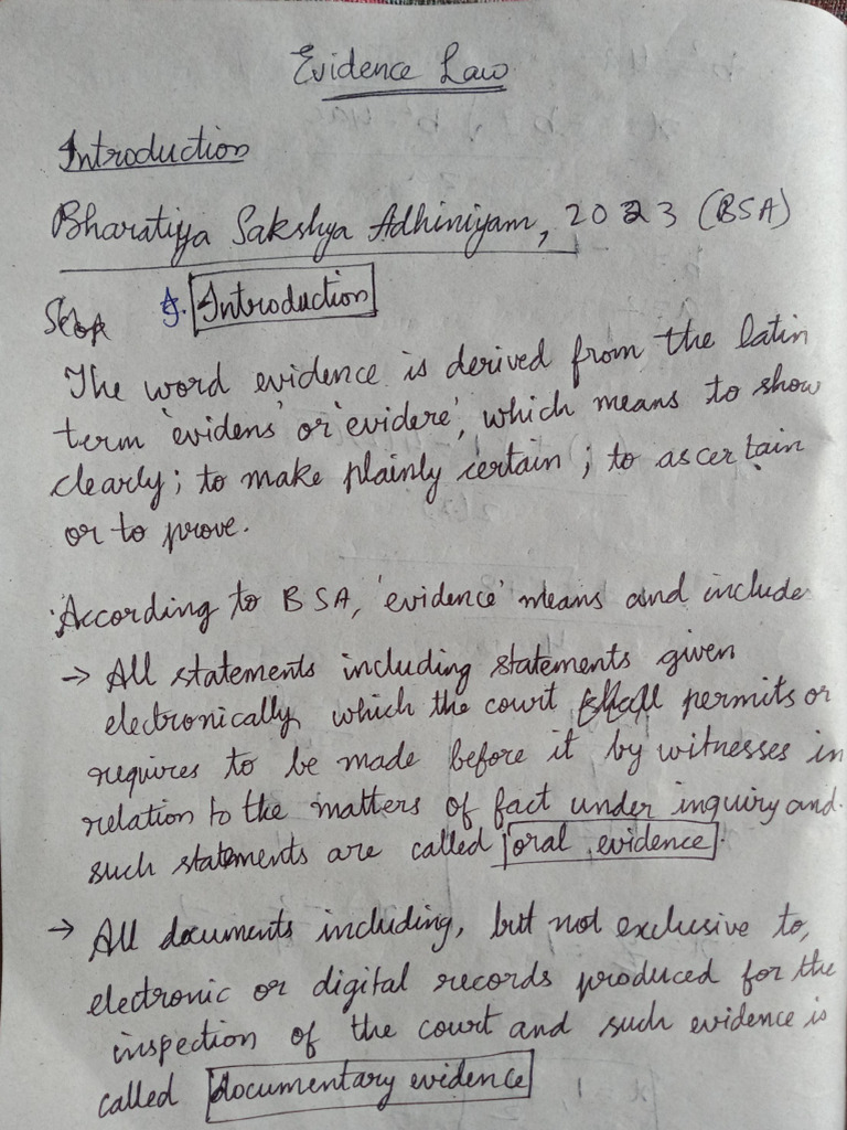 Unit 1 Law Of Evidence Pdf