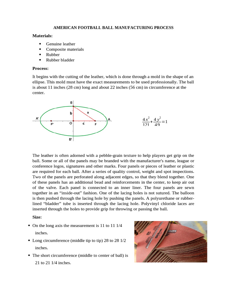 American Football Manufacturing Process | PDF