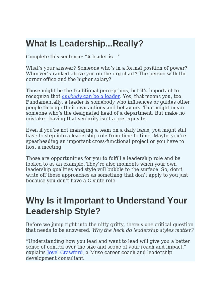 What is Leadership | PDF | Leadership | Servant Leadership