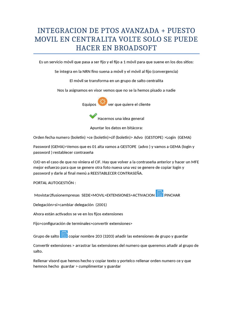 Integración Avanzada de PTOS en Volte | PDF