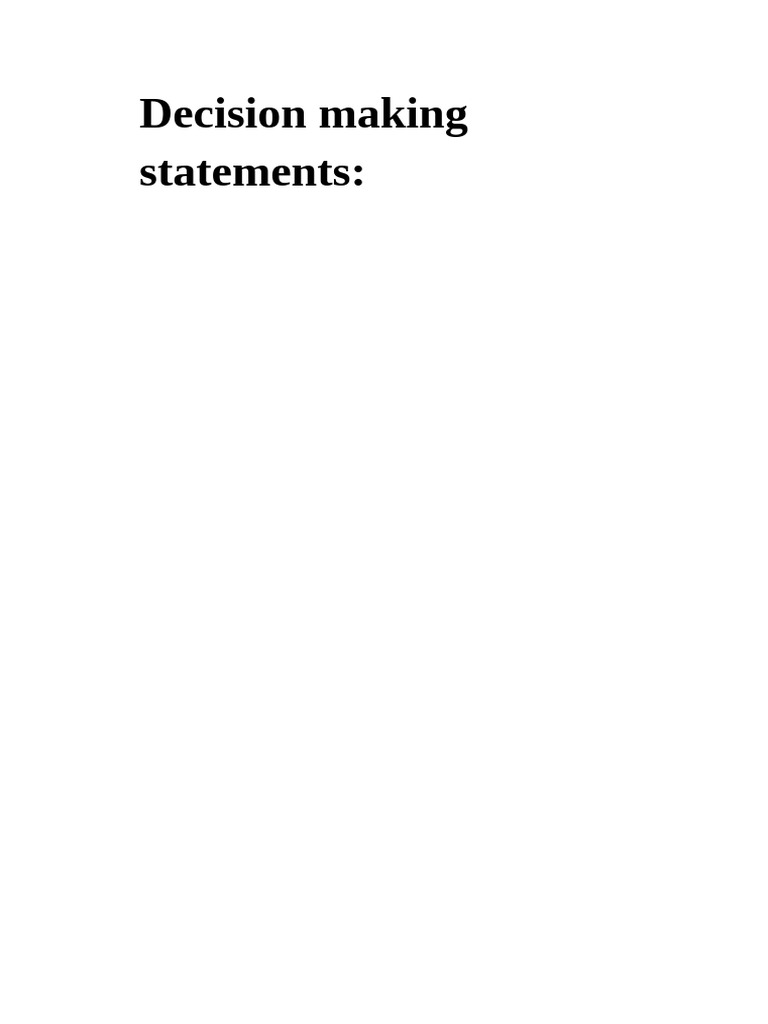 3. Decision making statements and Iterative Statements | PDF | Control ...