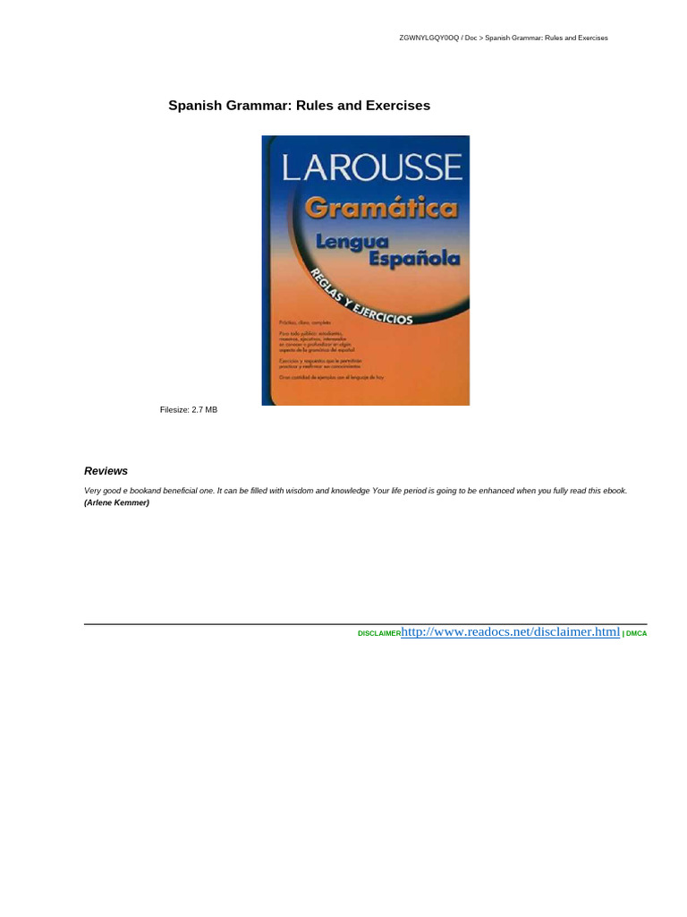Spanish Grammar Rules & Exercises PDF | PDF | Verb | Word