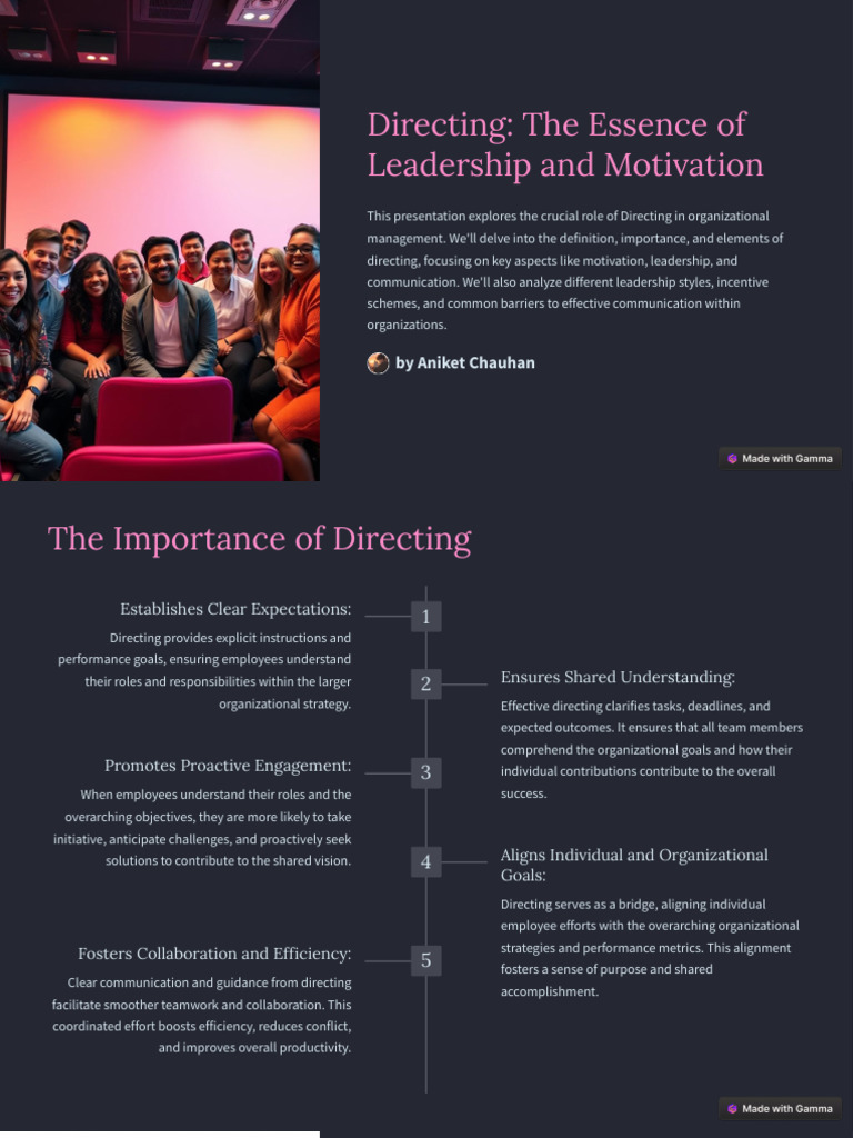 Directing: Leadership and Motivation Essentials | PDF | Motivational ...