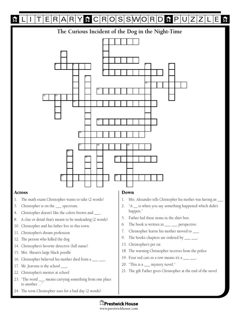 Curious Incident Dog Crossword Puzzle PDF