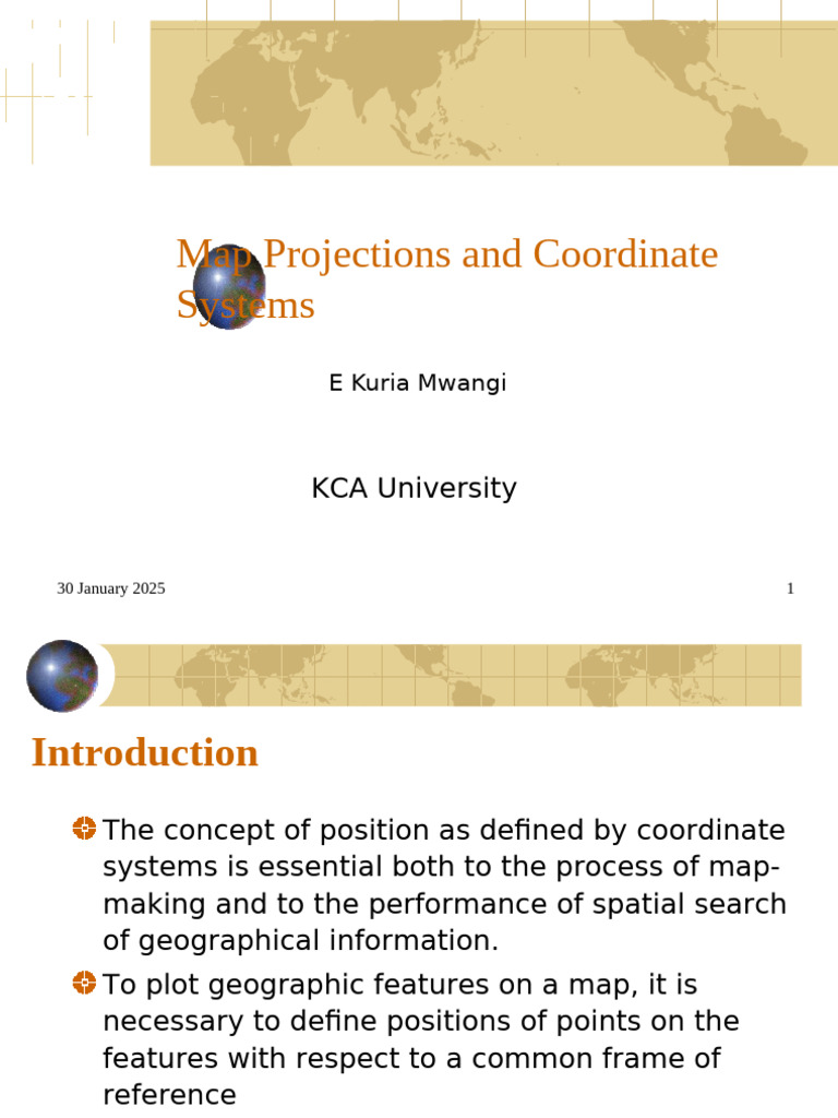 Map Projections and Coordinate Systems | PDF | Latitude | Navigation