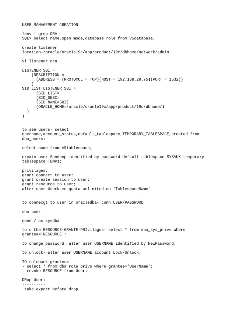 Oracle User Management Guide | PDF