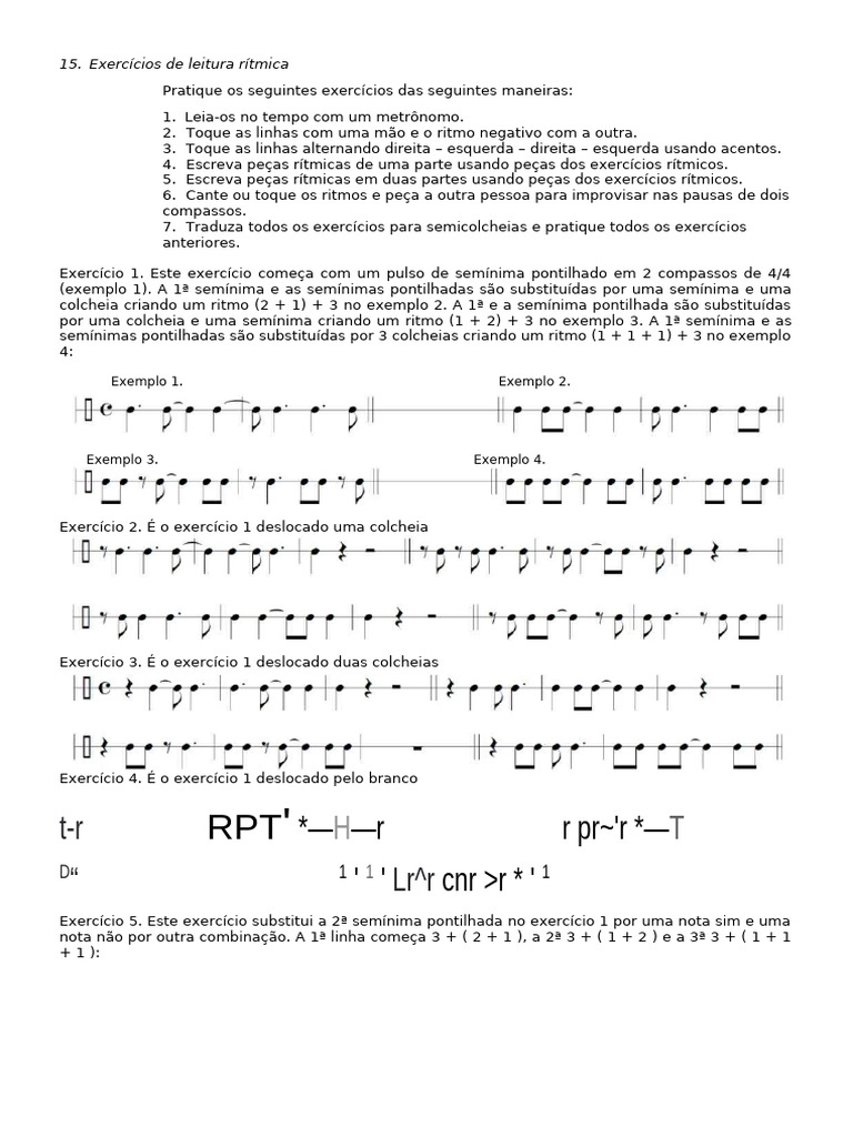 Exercícios de Leitura Rítmica | PDF | Notação | Composições musicais