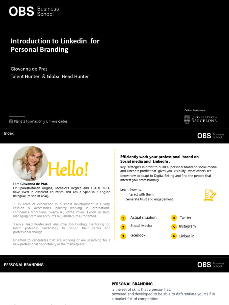 Unit 3 Introduction To Linkedin For Personal Branding - OBS No Video ...