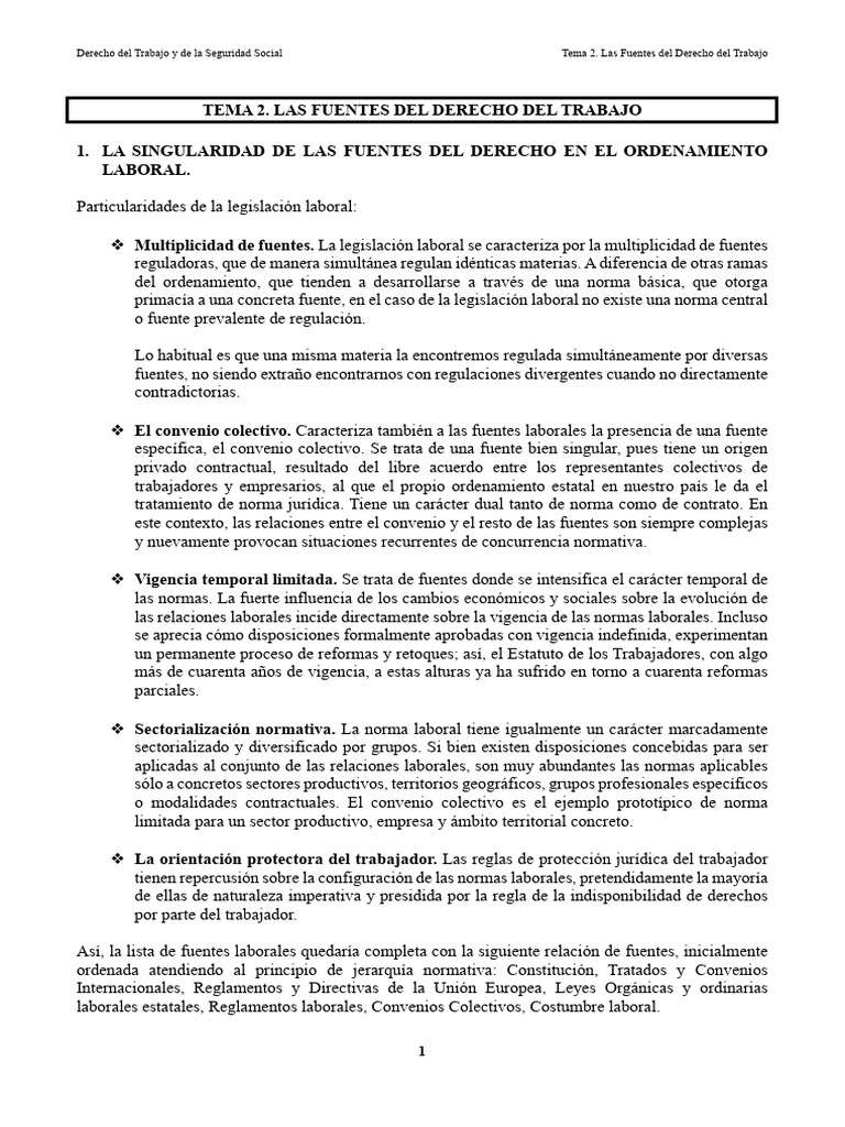 Tema 2 - Derecho Del Trabajo y de La Seguridad Social | PDF | Derecho ...