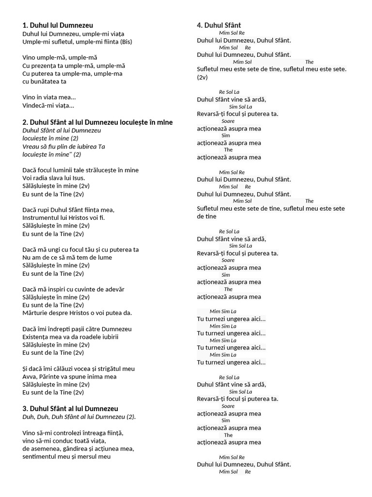 Cântece Către Duhul Sfânt | PDF