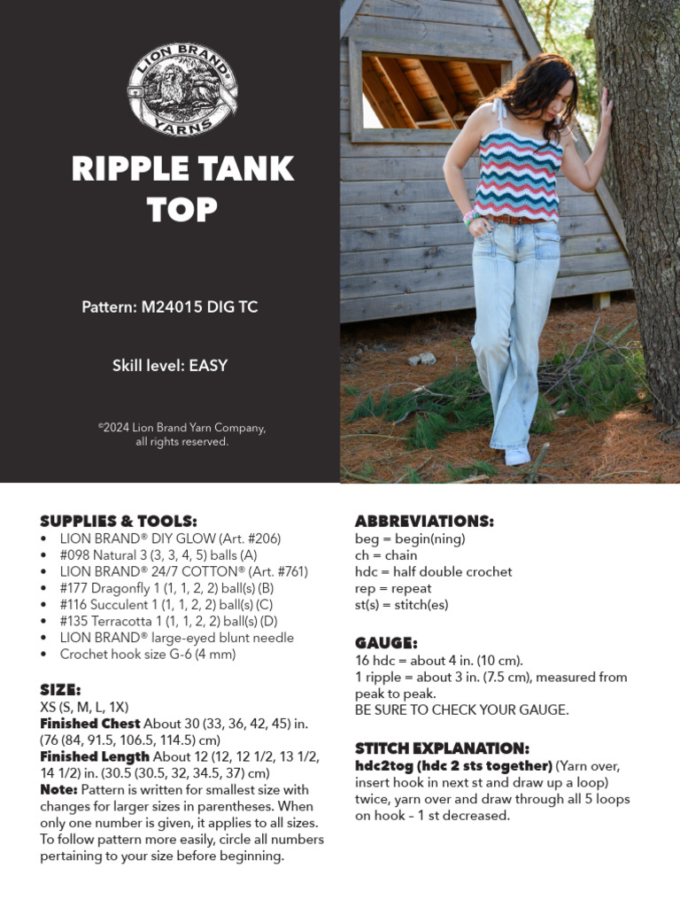 RIPPLE TANK TOP - M24015 DIG TC v1709326195751 | PDF | Crochet | Sewing