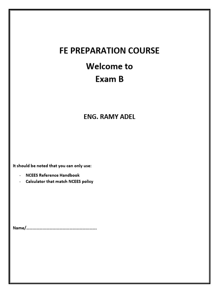 FE Exam Preparation Course Guide | PDF