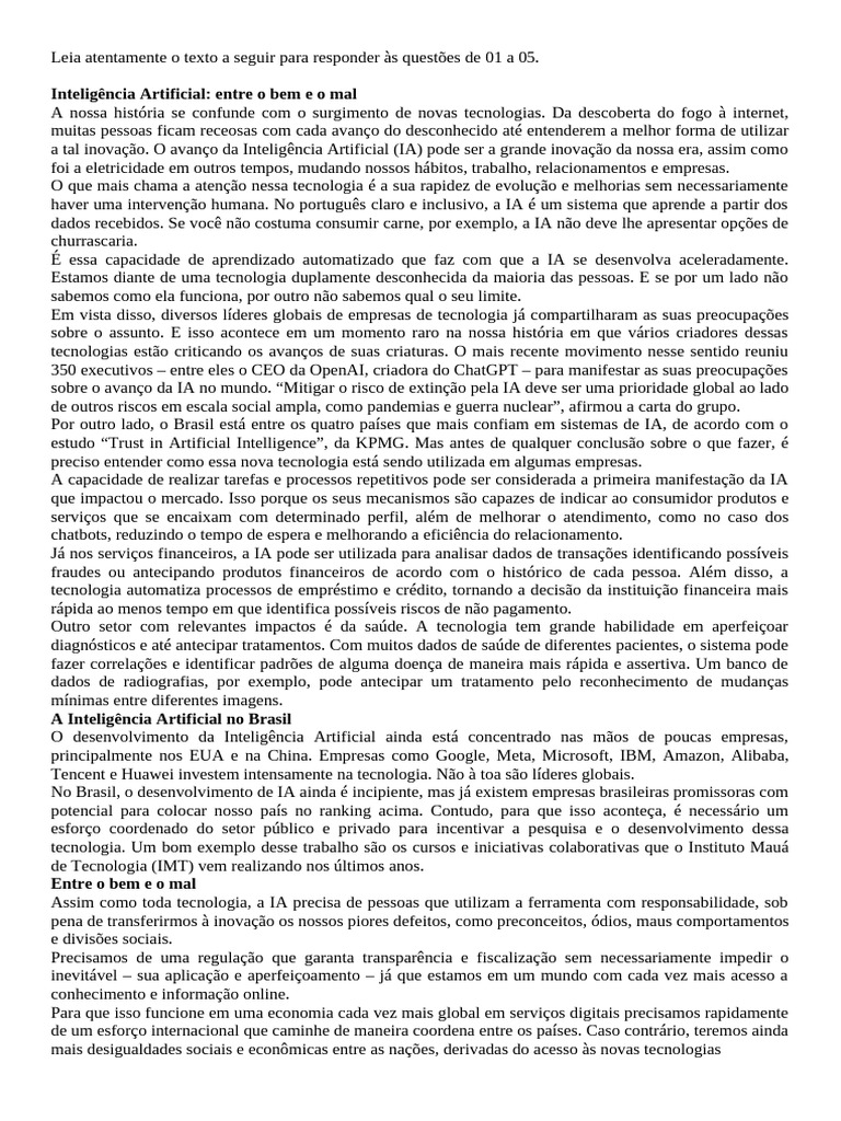 Impactos e Desafios da Inteligência Artificial | PDF | Inteligência ...