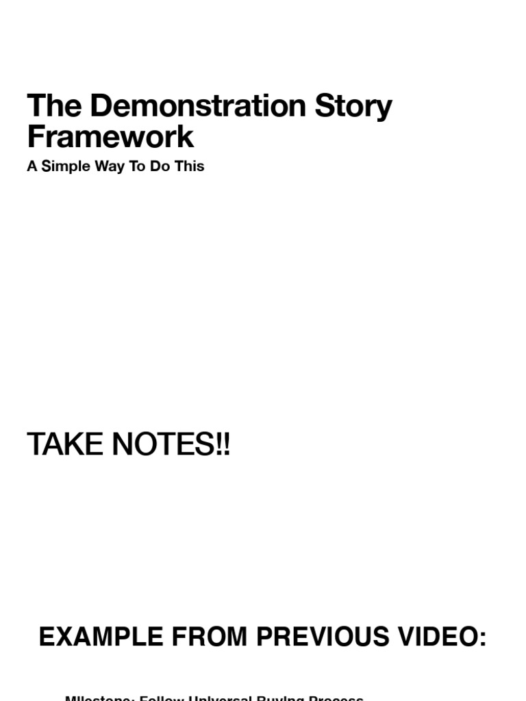 Demonstration Story Framework Guide | PDF