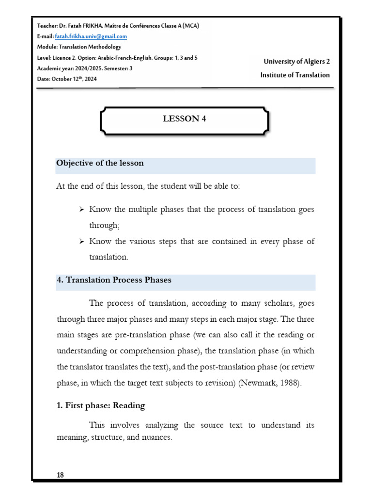 Translation Methodology Phases Explained | PDF | Translations ...