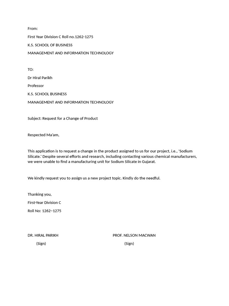 Request Letter | PDF