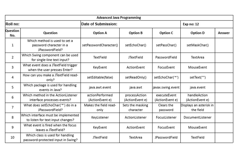 AJP Test - 12 (1) | PDF | Software Development | Java Platform