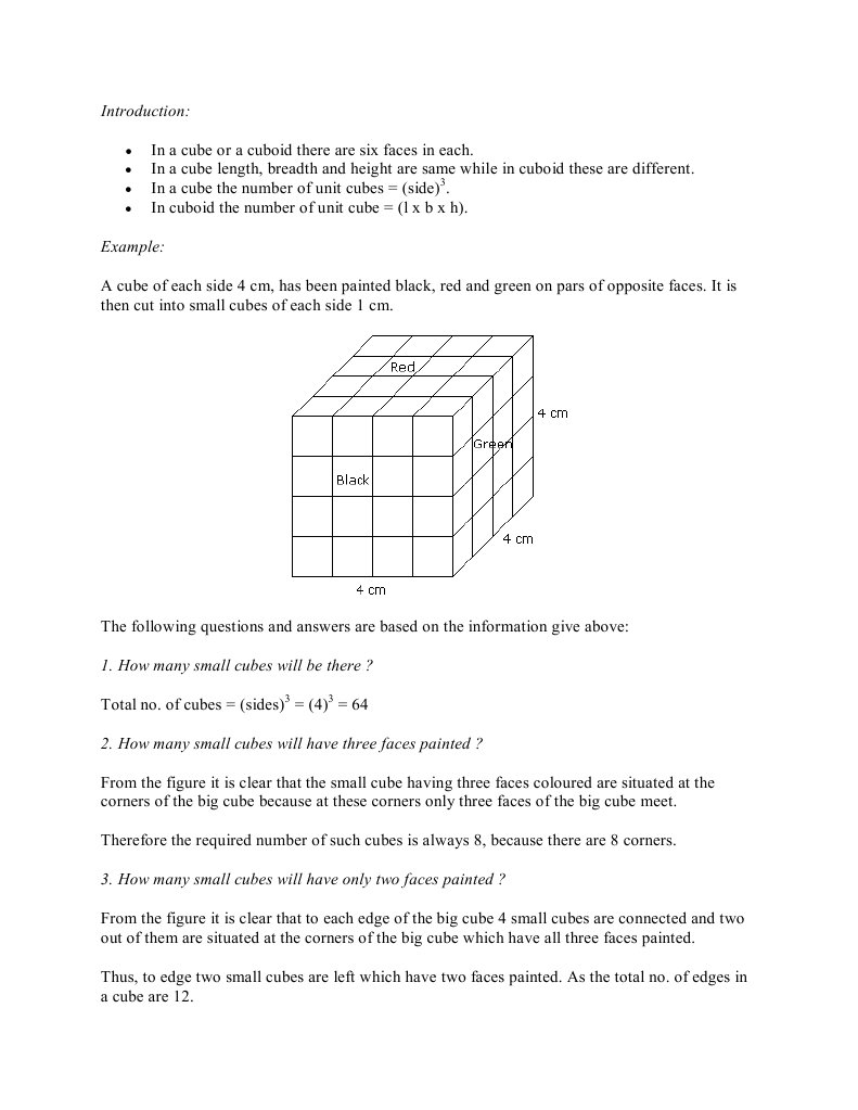 Cube and Cuboid Problem Solutions | PDF | Teaching Mathematics | Nature