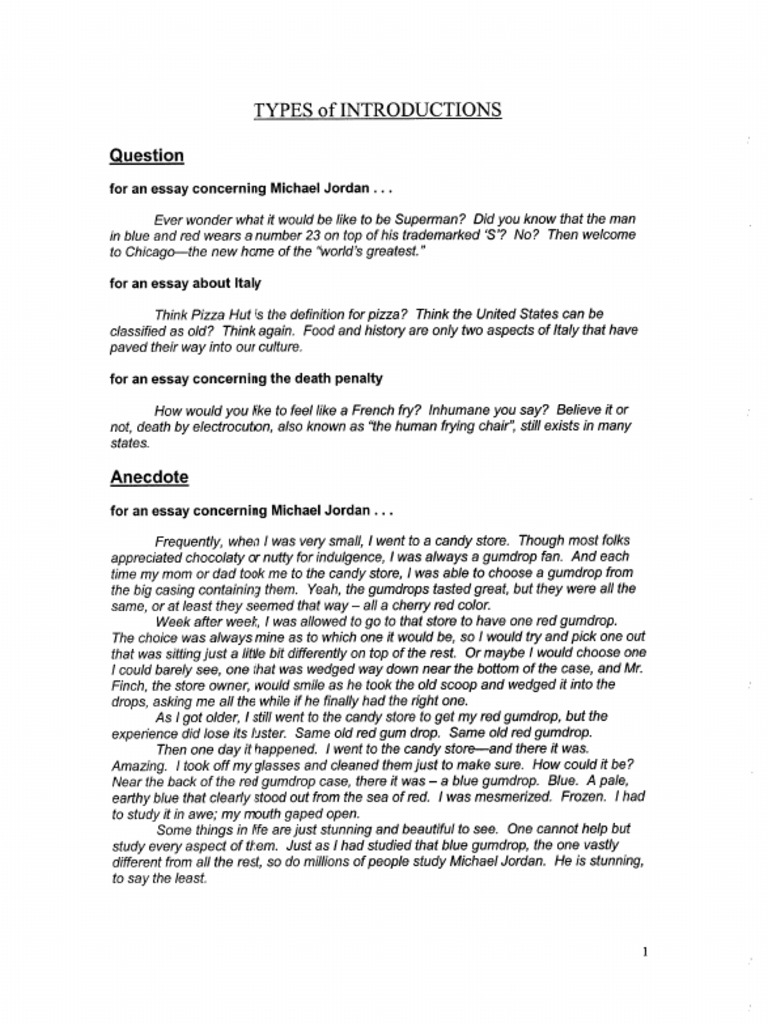 TYPES of INTRODUCTIONS | PDF
