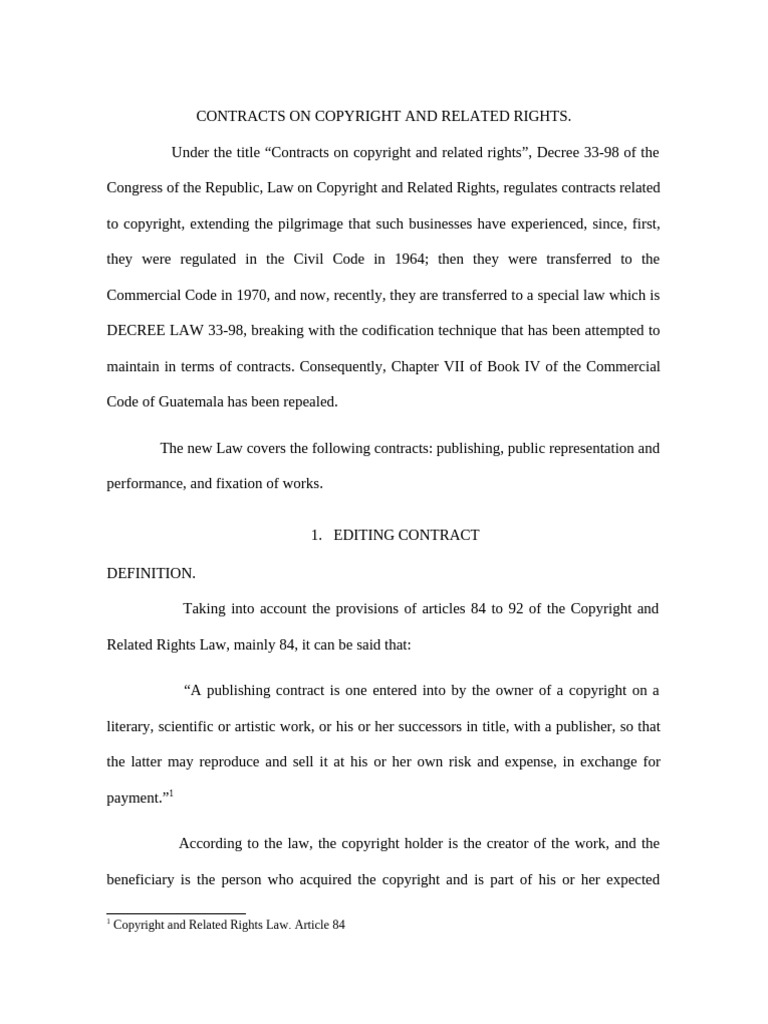 Copyright Contracts Overview in Guatemala | PDF | Copyright | Author