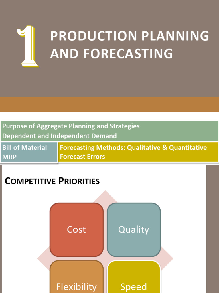Production Planning & Forecasting Strategies | PDF | Supply Chain ...