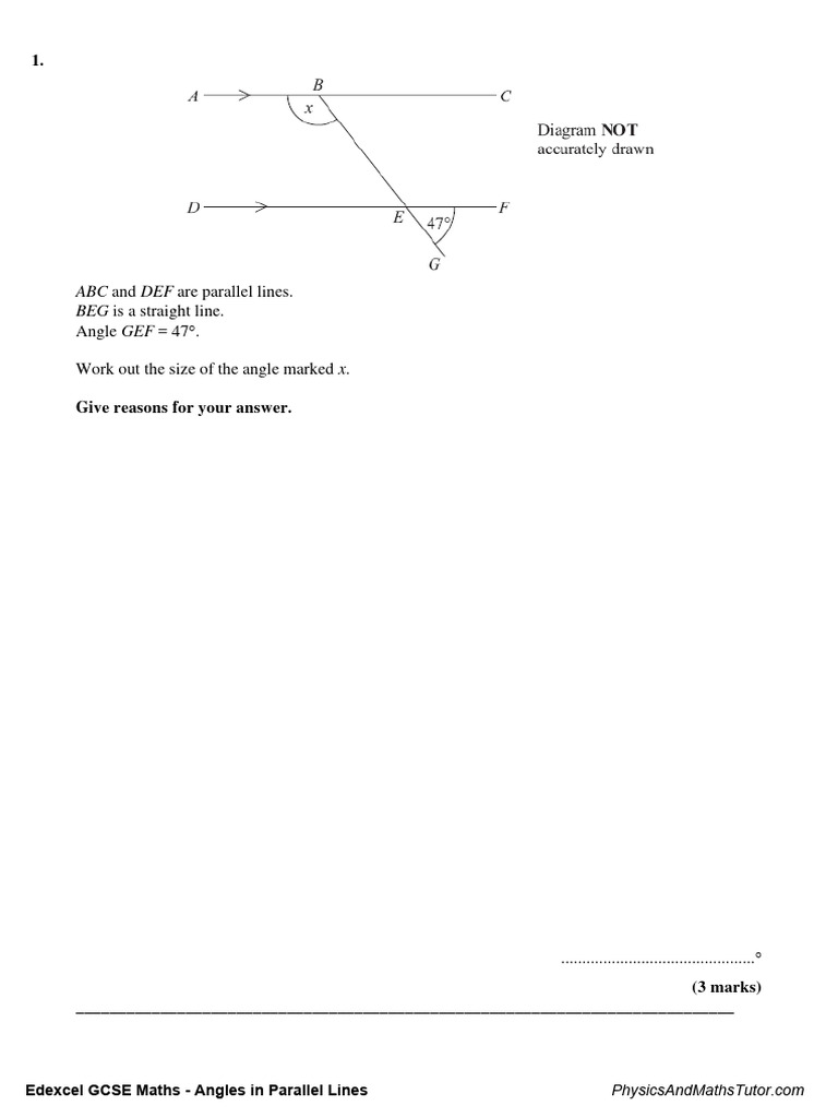 Angles in Parallel Lines QP | PDF | Elementary Geometry | Euclidean ...