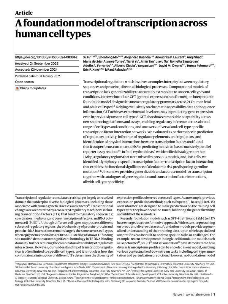General Expression Transformer Model | PDF | Gene Expression ...