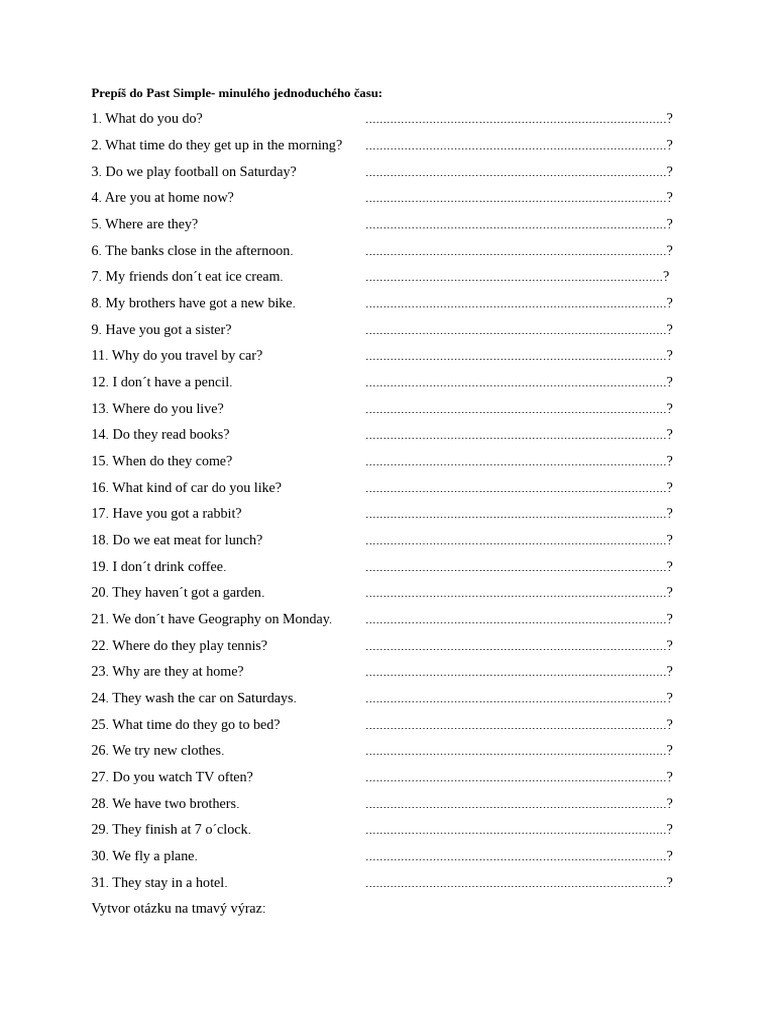 Present Simple, Past Simple | PDF