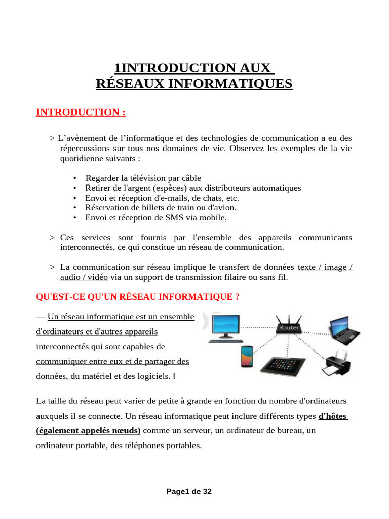 Introduction aux réseaux informatiques | PDF | Internet | Internet et Web