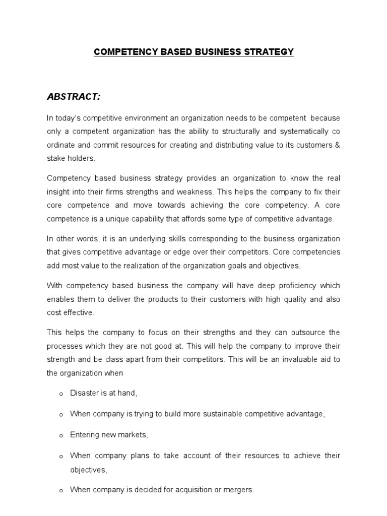 Competency-Based Business Strategy | PDF | Business
