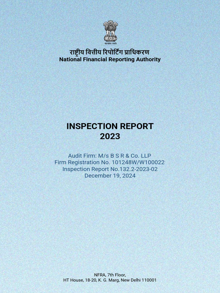 BSR & Co. LLP 2023 Audit Inspection Report | PDF | Audit | Debenture