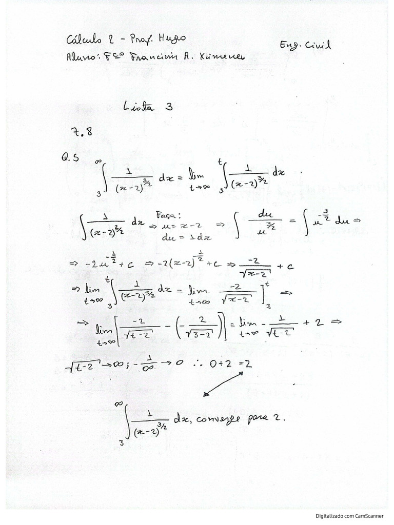 Lista de Cálculo 2 Incompleta | PDF