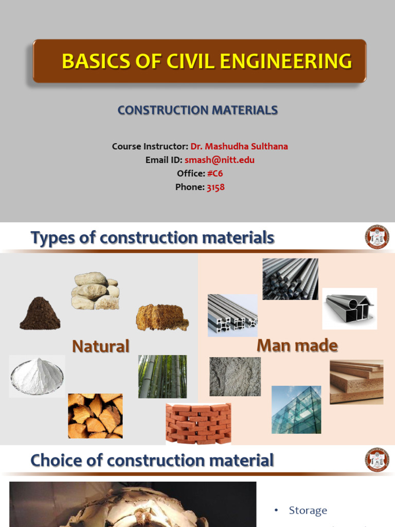 Civil Engineering Construction Materials Guide | PDF
