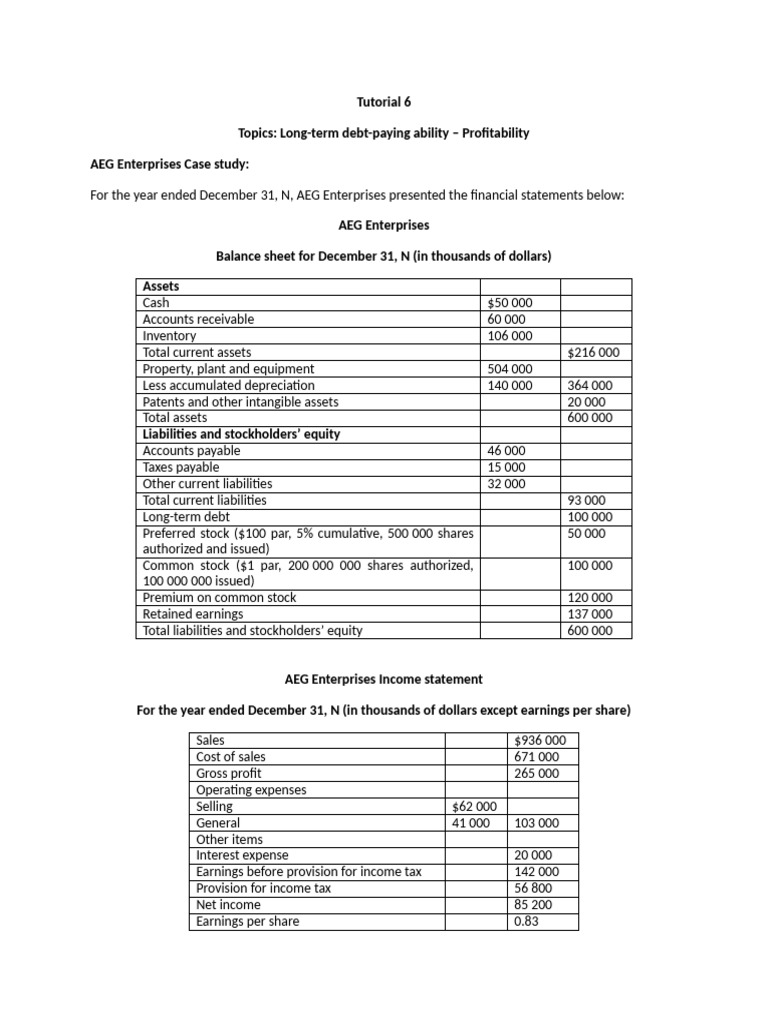 Tuto 6 | PDF | Equity (Finance) | Stocks