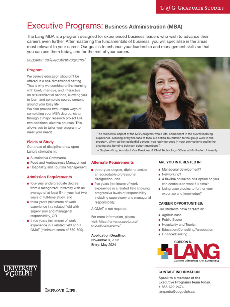 Executive MBA Program for Leaders | PDF | Master Of Business ...