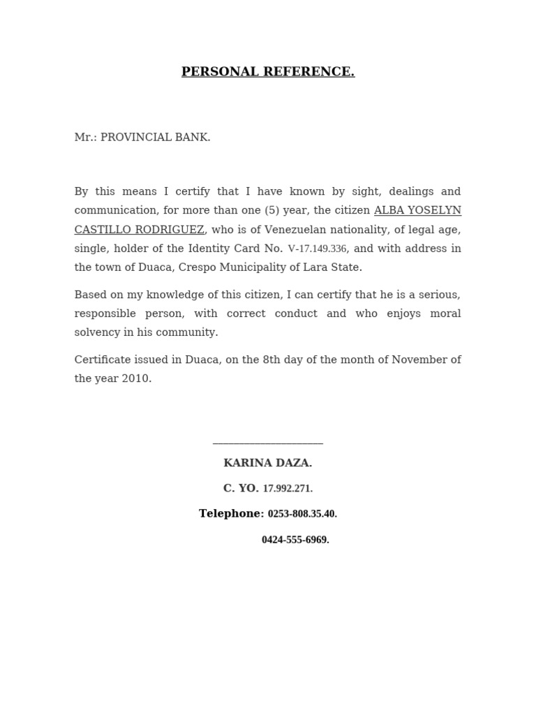 Personal reference pdf
