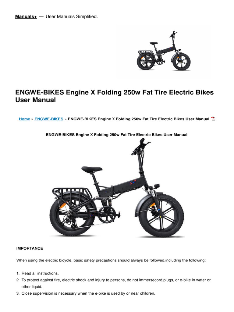 electric bicycle user manual Engwe Engine X User Manual | PDF | Battery Charger