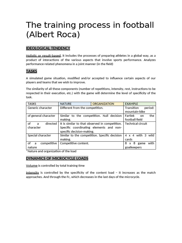 Football Training Process Explained | PDF | Social Psychology ...