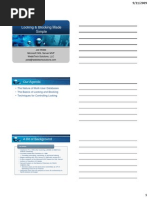 Locking & Blocking Made Simple: Our Agenda