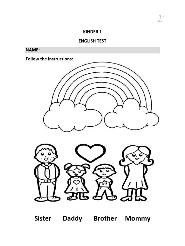 Kindergarten English Test Guide | PDF