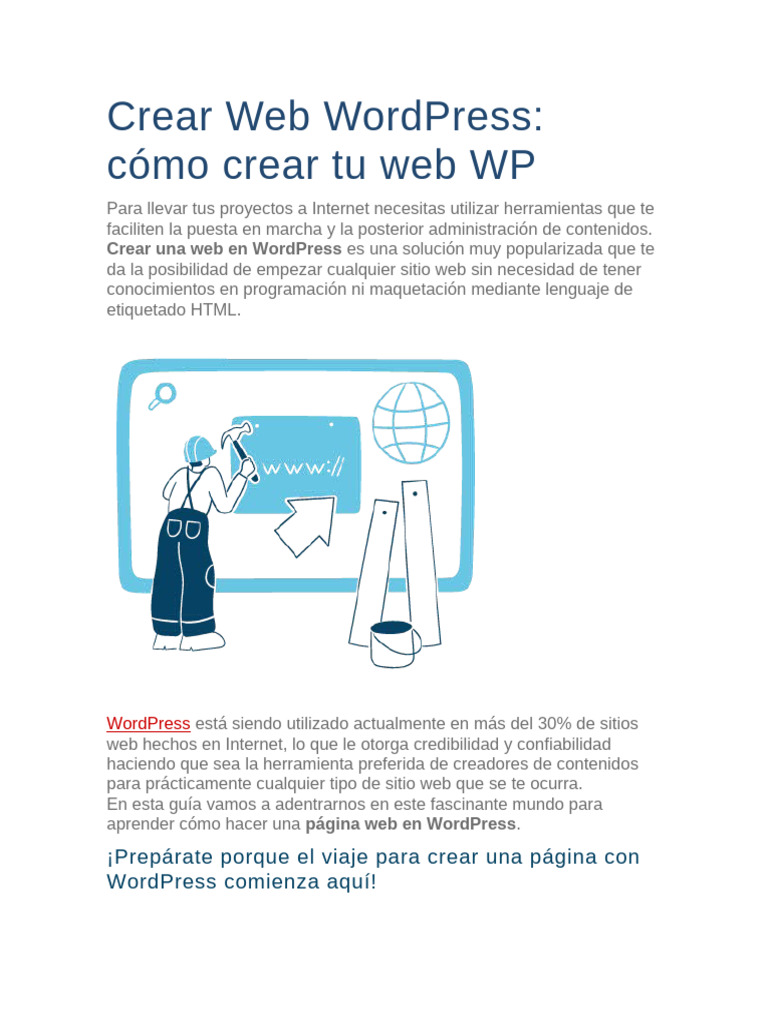 Guía para Crear una Web en WordPress | PDF | Word Press ...