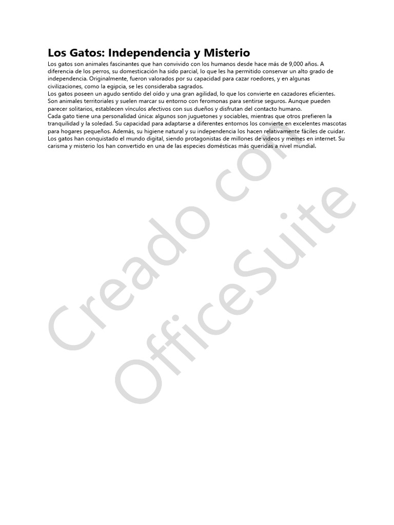 Ensayo sobre la independencia de los gatos | PDF
