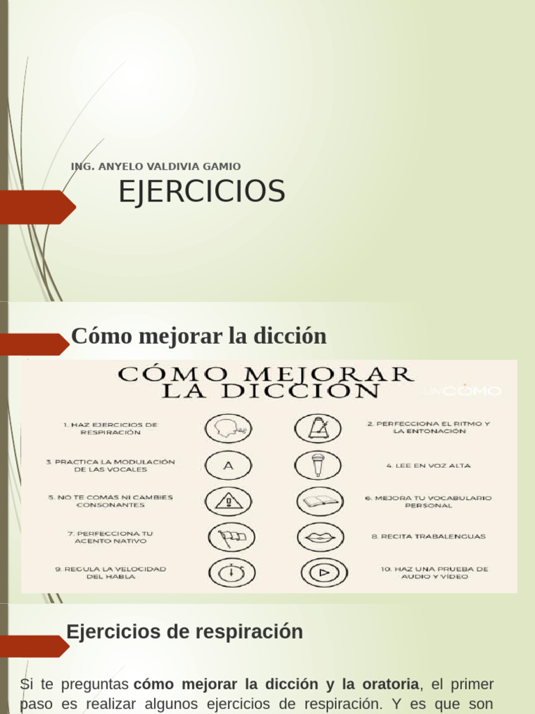 Ejercicios para Mejorar la Dicción | PDF | Respiración | Ritmo